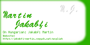 martin jakabfi business card